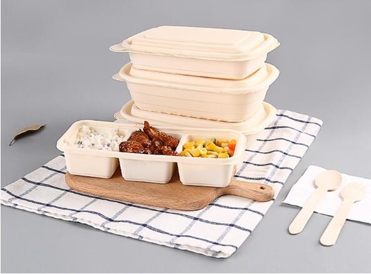 Llévese los alimentos de preparación rápida, caja de embalaje del compartimiento, envases, almidón biodegradable, caja ambiental de la comida del almuerzo