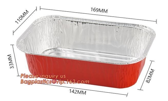 Rectángulo formado, cacerola disponible del papel de aluminio, envases de comida para llevar, taza de Aireline de la torta de la hoja