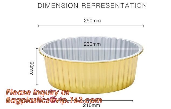 Rectángulo formado, cacerola disponible del papel de aluminio, envases de comida para llevar, taza de Aireline de la torta de la hoja