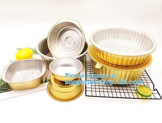 Rectángulo formado, cacerola disponible del papel de aluminio, envases de comida para llevar, taza de Aireline de la torta de la hoja