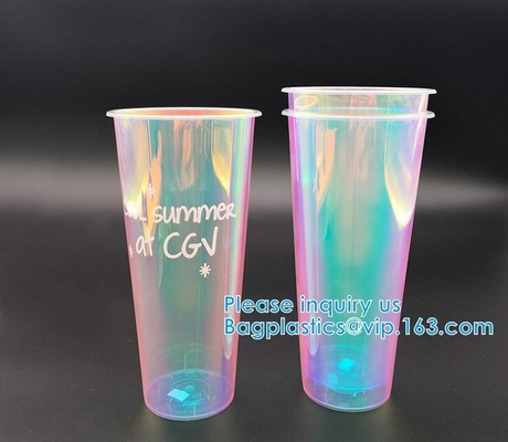 Taza disponible creativa en forma de &quot;U&quot; del brillo, bebida Juice Coffee Tea Takeaway Cups, Smoothie del batido de leche