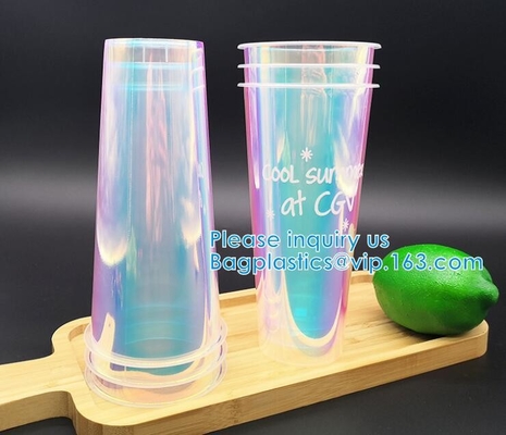 Taza disponible creativa en forma de &quot;U&quot; del brillo, bebida Juice Coffee Tea Takeaway Cups, Smoothie del batido de leche