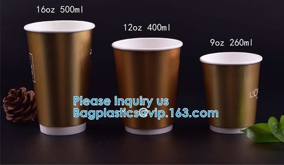 Fuentes de la celebración de días festivos de Drinkware de la Navidad de la hoja de oro, taza de papel disponible de Navidad, fuentes del día de fiesta de Navidad