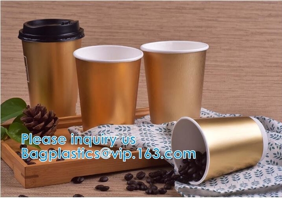 Fuentes de la celebración de días festivos de Drinkware de la Navidad de la hoja de oro, taza de papel disponible de Navidad, fuentes del día de fiesta de Navidad