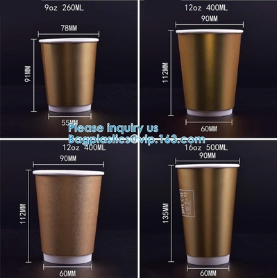 Fuentes de la celebración de días festivos de Drinkware de la Navidad de la hoja de oro, taza de papel disponible de Navidad, fuentes del día de fiesta de Navidad