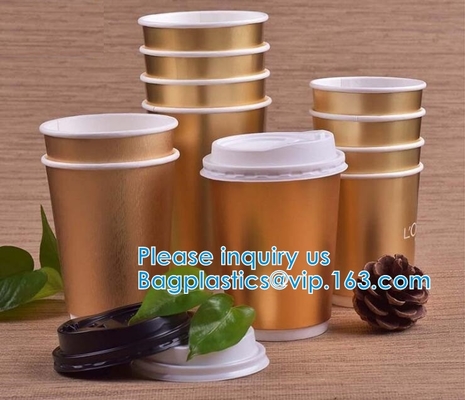 Fuentes de la celebración de días festivos de Drinkware de la Navidad de la hoja de oro, taza de papel disponible de Navidad, fuentes del día de fiesta de Navidad
