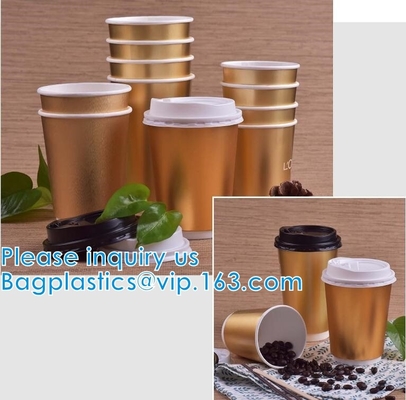 Fuentes de la celebración de días festivos de Drinkware de la Navidad de la hoja de oro, taza de papel disponible de Navidad, fuentes del día de fiesta de Navidad