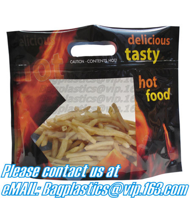 Del levantar bolso caliente antiniebla biodegradable del pollo del Rotisserie de la microonda del bolso de la cremallera del pollo asado con la manija