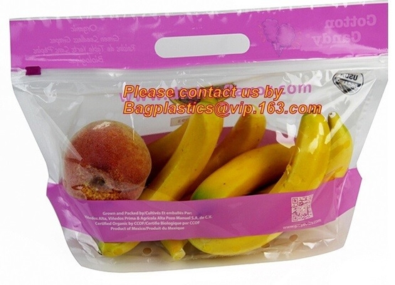 Los bolsos de la legumbre de fruta de la cremallera del resbalador, levantar adaptable con el bolso del embalaje de la manija, dan fruto empaquetado del almacenamiento