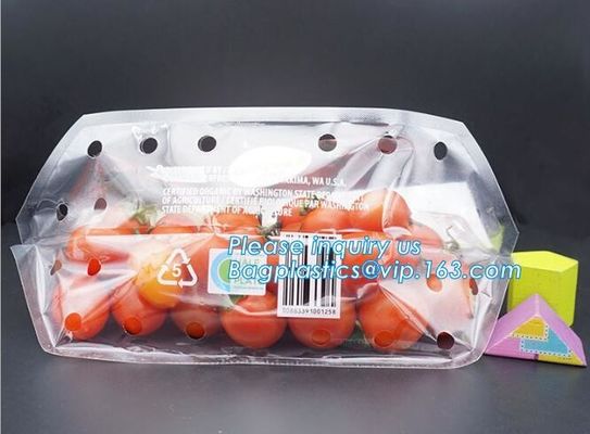 Soporte claro Zip lockk encima de los bolsos de empaquetado de la bolsa de la fruta, bolsos expresados de la producción con la cremallera, fruta vegetal al por menor