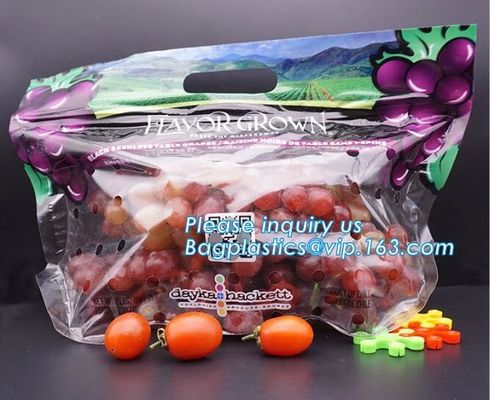 Soporte claro Zip lockk encima de los bolsos de empaquetado de la bolsa de la fruta, bolsos expresados de la producción con la cremallera, fruta vegetal al por menor