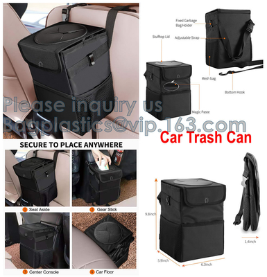 La basura del coche empaqueta al organizador Bag Cooler, cubo de la basura del coche, bolsillos del almacenamiento, compartimiento portátil plegable del asiento trasero del coche