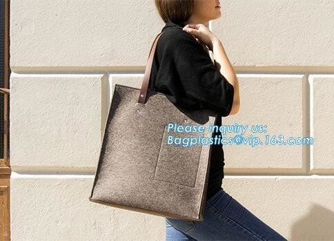 Las compras reutilizables de Eco de los bolsos de ultramarinos empaquetan grande hecho por la producción sentida de la tela empaquetan el viaje elegante Tote Bag Gray
