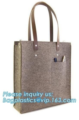 Las compras reutilizables de Eco de los bolsos de ultramarinos empaquetan grande hecho por la producción sentida de la tela empaquetan el viaje elegante Tote Bag Gray