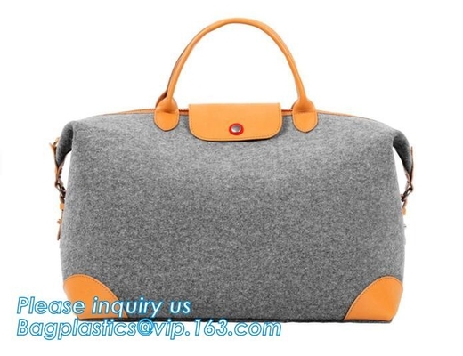 Las compras reutilizables de Eco de los bolsos de ultramarinos empaquetan grande hecho por la producción sentida de la tela empaquetan el viaje elegante Tote Bag Gray
