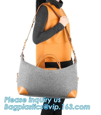 Las compras reutilizables de Eco de los bolsos de ultramarinos empaquetan grande hecho por la producción sentida de la tela empaquetan el viaje elegante Tote Bag Gray