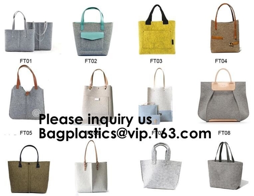 Las compras reutilizables de Eco de los bolsos de ultramarinos empaquetan grande hecho por la producción sentida de la tela empaquetan el viaje elegante Tote Bag Gray