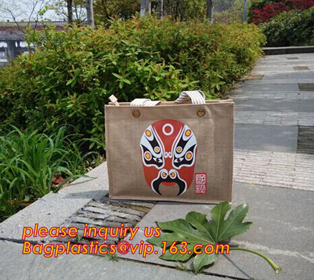 Bolsillo con cremallera interno de Tote Bag Full Gusset With del yute de Tote Bags Bulk Laminated Interior de la arpillera, DIY Art Crafts