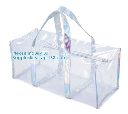 Bolso del almacenamiento del artículo de tocador del maquillaje del viaje del PVC, capacidad grande Tote Bag, organizador cosmético Bag de la ropa