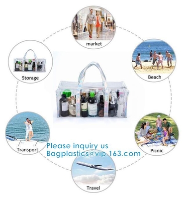 Bolso del almacenamiento del artículo de tocador del maquillaje del viaje del PVC, capacidad grande Tote Bag, organizador cosmético Bag de la ropa
