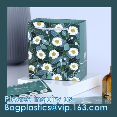El cuadrado de las bolsas de papel de Kraft empaqueta, bolsa de papel gruesa con la ventana para la boda, partido, cumpleaños, compras, flor empaqueta