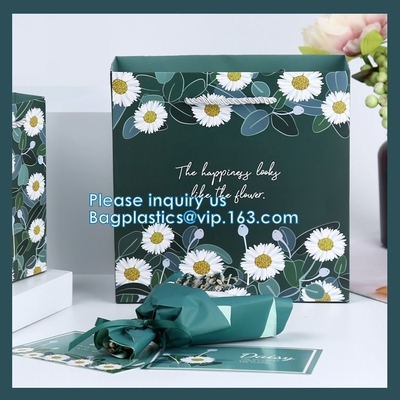 El cuadrado de las bolsas de papel de Kraft empaqueta, bolsa de papel gruesa con la ventana para la boda, partido, cumpleaños, compras, flor empaqueta