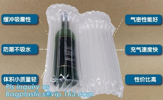 Los bolsos inflados del protector de la botella de vino, envuelven el transporte de cristal del viaje, columna llenada aire, el amortiguar hermético