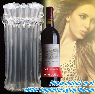 Los bolsos inflados del protector de la botella de vino, envuelven el transporte de cristal del viaje, columna llenada aire, el amortiguar hermético