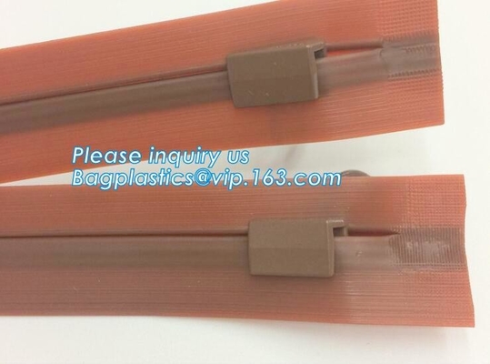 Prenda impermeable, cremallera convexa hermética del resbalador de Concavo, sello de la cremallera del reborde, cremallera del hueso, sello de goma, cremallera hermética