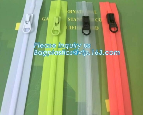 Prenda impermeable, cremallera convexa hermética del resbalador de Concavo, sello de la cremallera del reborde, cremallera del hueso, sello de goma, cremallera hermética