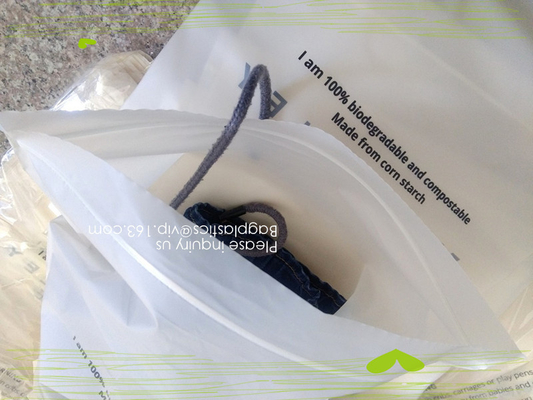 Bolsos abonablees de la cremallera de Mylar, bolso de la cerradura de la cremallera de la ropa, bolso biodegradable del PLA del almidón de maíz con el logotipo modificado para requisitos particulares