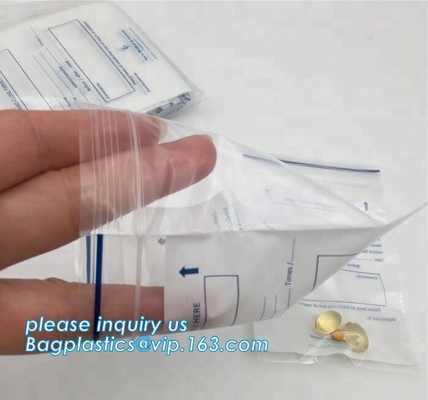 Bolsos médicos biodegradables de la píldora, bolso de la farmacia de la cremallera, bolsa de la píldora del sello del apretón, medicina, píldoras, empaquetado de las drogas