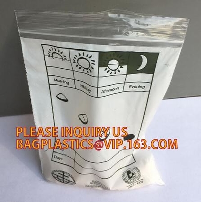 Bolsos médicos biodegradables de la píldora, bolso de la farmacia de la cremallera, bolsa de la píldora del sello del apretón, medicina, píldoras, empaquetado de las drogas