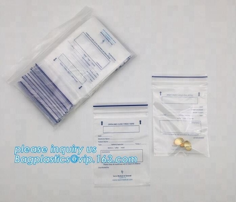 Bolsos médicos biodegradables de la píldora, bolso de la farmacia de la cremallera, bolsa de la píldora del sello del apretón, medicina, píldoras, empaquetado de las drogas