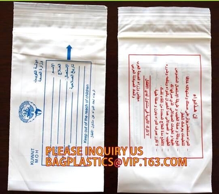 Bolsos médicos biodegradables de la píldora, bolso de la farmacia de la cremallera, bolsa de la píldora del sello del apretón, medicina, píldoras, empaquetado de las drogas
