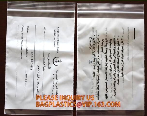 Bolsos médicos biodegradables de la píldora, bolso de la farmacia de la cremallera, bolsa de la píldora del sello del apretón, medicina, píldoras, empaquetado de las drogas