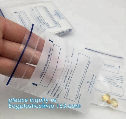Bolsos médicos biodegradables de la píldora, bolso de la farmacia de la cremallera, bolsa de la píldora del sello del apretón, medicina, píldoras, empaquetado de las drogas