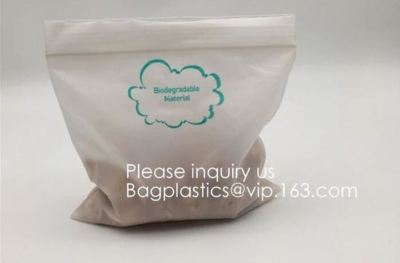 Bolso Zip lockk de la cremallera del bolso de la historieta doble abonable biodegradable del Ldpe con el logotipo, los zapatos y la ropa, ROPA