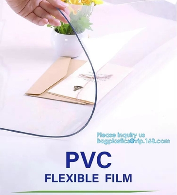 Película del PVC, Super Clear, película filexible del PVC del vinilo suave No-pegajoso del precio de fábrica, brillante grabada en relieve