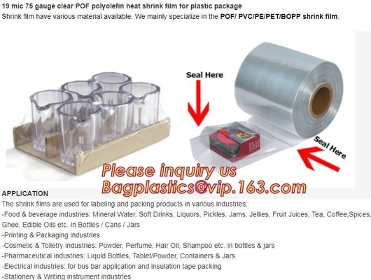 La película resistente del plástico de embalar del barco de POF, película central del doblez, coloreó la película termocontraíble protectora impresa