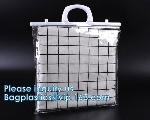 Bolso del almacenamiento de la ropa, organizador With Reinforced Handle, bolsos del almacenamiento del vinilo, cremalleras duales, totalizadores de mudanza del maquillaje