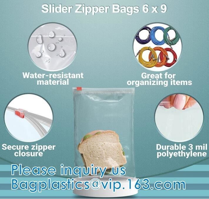 Coloqúese encima de bolsa con el cierre de la diapositiva, bolsos Zip lockk que se puede volver a sellar de Mylar, lacre de la cremallera, sello del apretón, cerradura del sello de la diapositiva