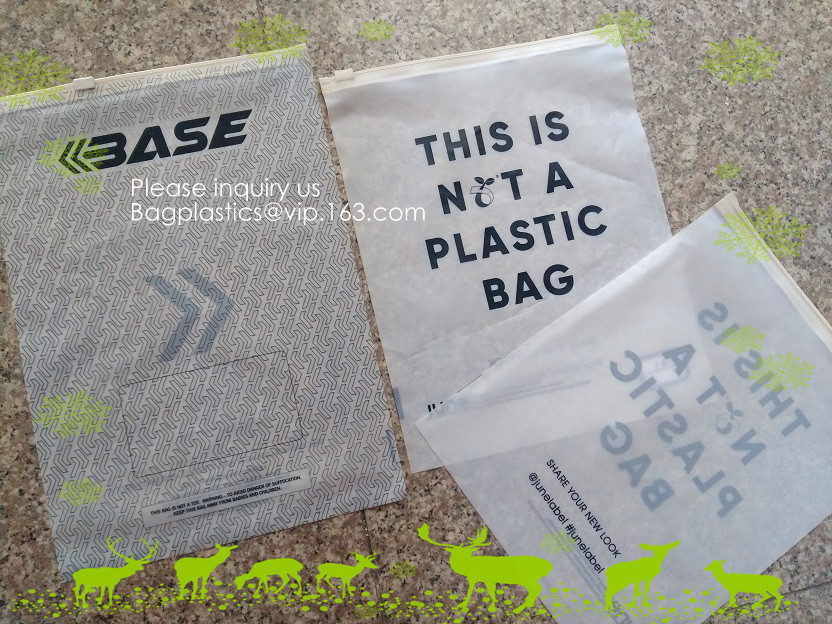 Bolsos abonablees, bolsos de empaquetado que se puede volver a sellar Zip lockk biodegradables, bolsos de encargo del PLA de Zip lockking PBAT