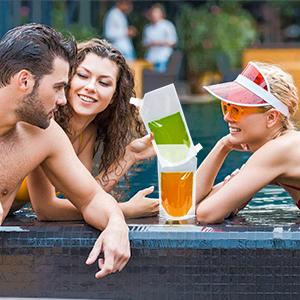 Bolsos del licor, bolsas de pie de la bebida, frasco ocultable del alcohol para las bebidas fr&iacute;as y calientes, reutilizable 5