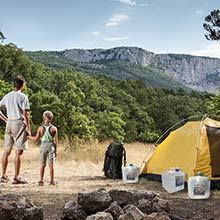 Envase del agua con la espita, jarro del portador del almacenamiento, caminando la mochila, equipo de supervivencia, cantina del agua 9