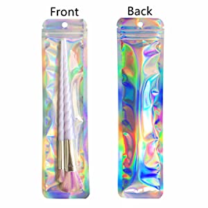 bolsos olográficos para bolsos que se puede volver a sellar egticlive baratos de mylar del paquete de las plumas los 100, calor olográfico del color