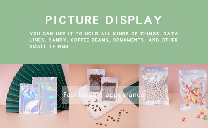 Bolsos de Mylar de la hoja, bolsos de la bolsa de la hoja, bolsos multifuncionales del almacenamiento, reutilizable, reciclable, que se puede volver a sellar 3