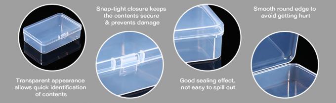 Caja plástica de los contenedores de almacenamiento de las gotas, almacenamiento de los artes de los artículos pequeños, tapa con bisagras, joyería, hardware 0