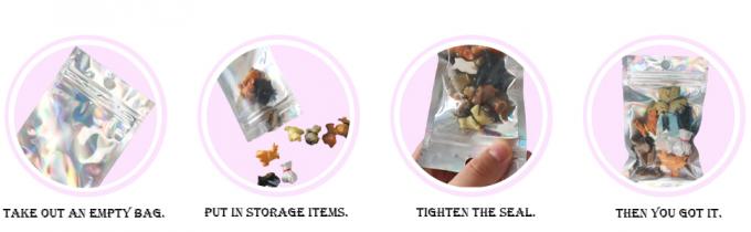 Logo Printed Mylar Bag de encargo, diverso bolso de la ventana del claro del color, bolsa de empaquetado Zip lockk de Mylar 2