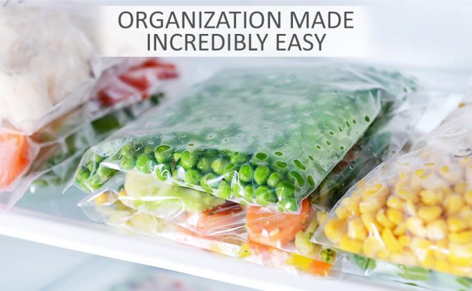 Cremallera del resbalador, clasificando, organizando, bolsos helados de la cremallera, mercancía que embala, reutilizable multiusos 5